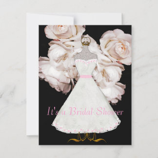 Invitación Roses rosas rosas y duchas negras invitadas