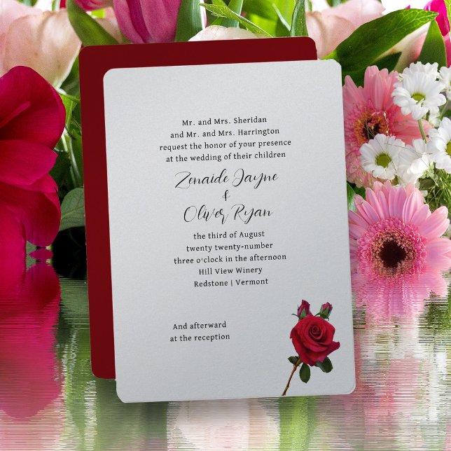 Invitación Roses Roses Elegantes Padres Nombres Boda (Subido por el creador)