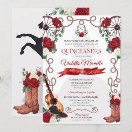 Invitación Roses Roses Roses Occidente Quinceañera Elegante C