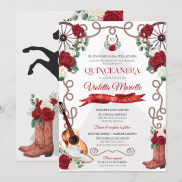 Invitación Roses Roses Roses Occidente Quinceanera Elegante C