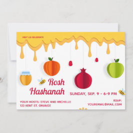 Invitación Rosh Hashanah Honey Papercut