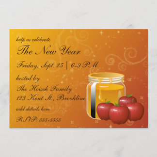 Invitación Rosh Hashanah Honey y Apple Swirl