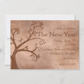 Invitación Rosh Hashanah Rustic Otumn Tree