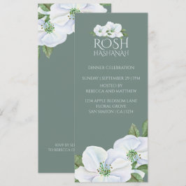 Invitación Rosh Hashanah White Apple Blossom