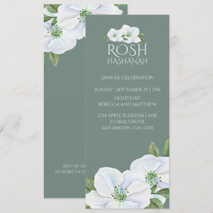 Invitación Rosh Hashanah White Apple Blossom