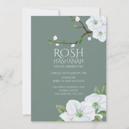 Invitación Rosh Hashanah White Apple Blossom