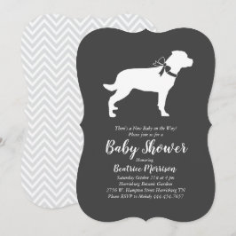 Invitación Rottweiler Baby Shower Sexo Neutral Rottie