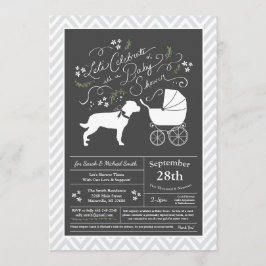 Invitación Rottweiler Dog Baby Shower Sexo Rotación Neutral