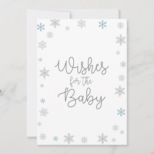 Invitación Rótulo Baby Shower de copo de nieve de 5 x 7" (Anverso)
