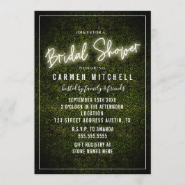 Invitación Rótulo blanco neón ducha de novia