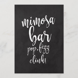 Invitación Rótulo Boda asequible Mimosa Bar Chalkboard