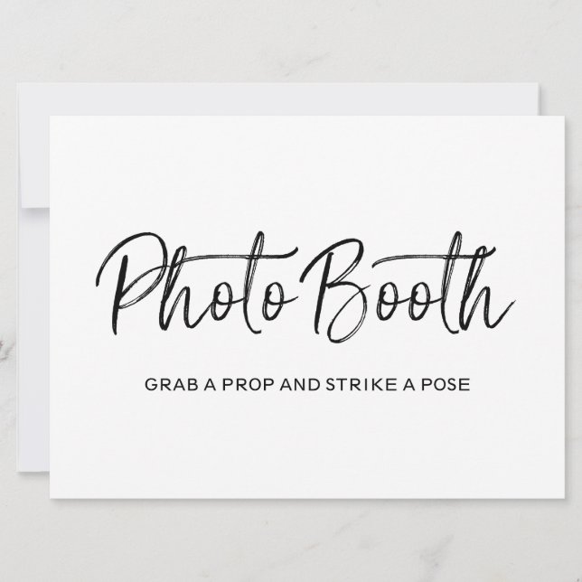 Invitación Rótulo Boda "cabina de fotos" | Letras de estilo (Anverso)