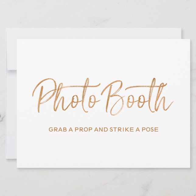 Invitación Rótulo boda "cabina fotográfica" | Elegante Rosa d (Anverso)