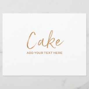 Invitación Rótulo boda Cake Flavors   Elegante Rosa de oro