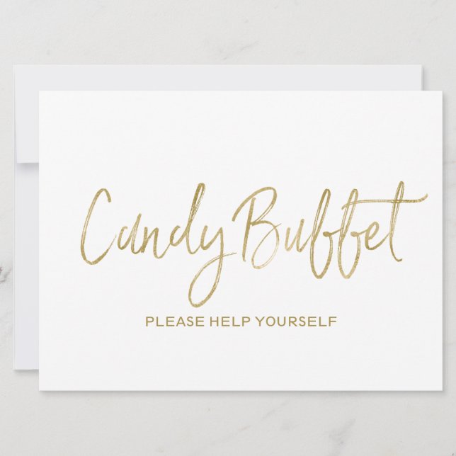 Invitación Rótulo Boda "Candy bufet" | El Golden de estilo (Anverso)