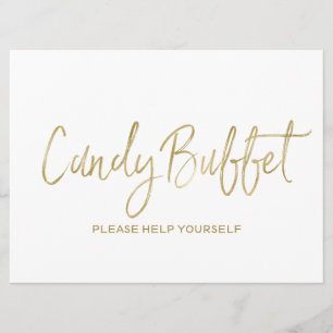 Invitación Rótulo Boda "Candy bufet"   El Golden de estilo