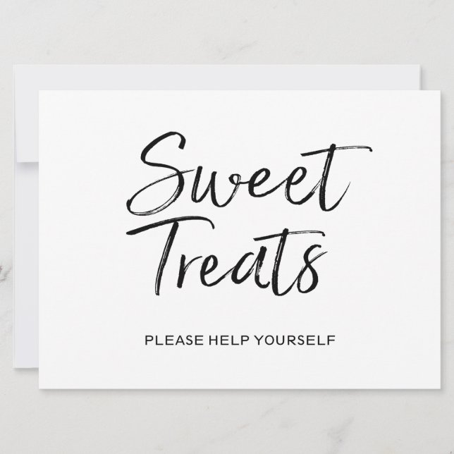 Invitación Rótulo Boda de "Tratamientos dulces" | Elegante (Anverso)