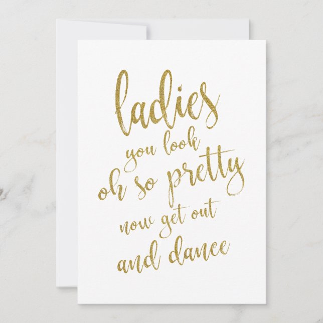 Invitación Rótulo Boda económico en baño de Damas (Anverso)