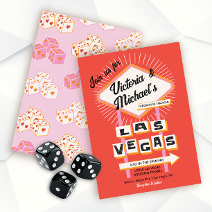 Invitación Rótulo Boda Las Vegas Mod Retro