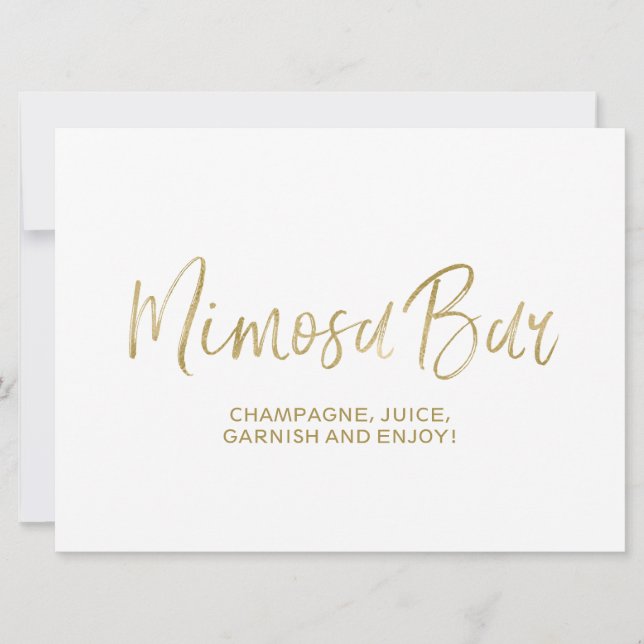 Invitación Rótulo Boda "Mimosa Bar" | El Golden de estilo (Anverso)