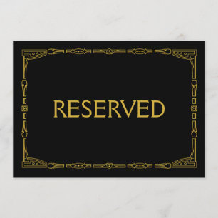 Invitación Rótulo Boda "Reservado" de estilo Art Decó