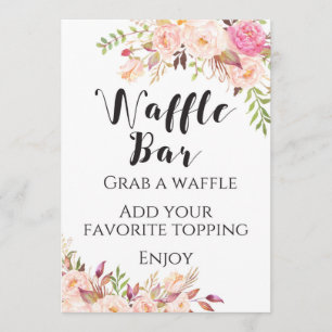Invitación Rótulo Boho floral Waffle bar 5 x 7" Tamaño