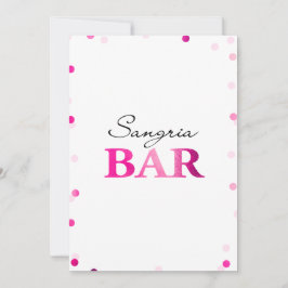 Invitación Rótulo Bridal Shower Sangria Bar | Magenta Confett