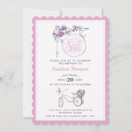 Invitación Rótulo Café Floral Rosa | Dulce 16