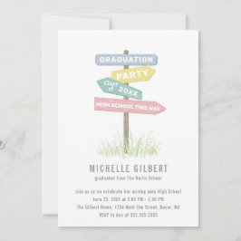 Invitación Rótulo callejero Fiesta de Graduación de octavo gr