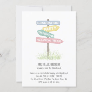 Invitación Rótulo callejero Fiesta de Graduación de octavo gr