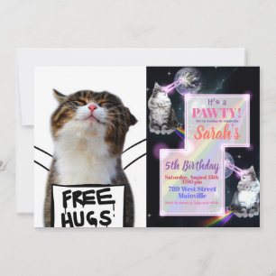 Invitación Rótulo de abrazos libres en gatos