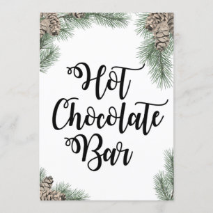 Invitación Rótulo de barra de chocolate caliente Pinecone de