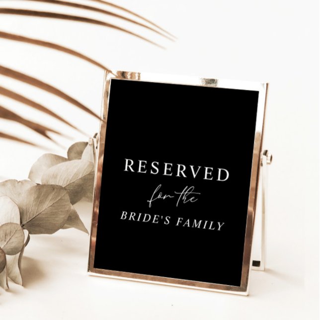 Invitación Rótulo de Boda reservado Minimalista moderno negro (Subido por el creador)