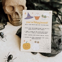 Rótulo de cartas de juego de Boo de Halloween retr