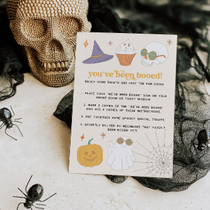 Invitación Rótulo de cartas de juego de Boo de Halloween retr