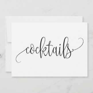 Invitación Rótulo de cócteles - Caligrafía encantadora