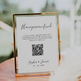 Invitación Rótulo de código QR del Boda Minimalista del Fondo
