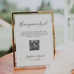 Invitación Rótulo de código QR del Boda Minimalista del Fondo