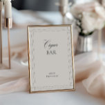 Invitación Rótulo de color gris claro vintage de la barra de<br><div class="desc">Este cartel de inspiración vintage le da un toque nostálgico a su día especial. Su diseño clásico de gris claro complementa sin esfuerzo varias estéticas bodas, creando un aspecto atemporal. Personalice el signo con sus nombres o un mensaje especial para que sea único suyo. Como parte de la colección de...</div>