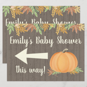 Invitación Rótulo de dirección Baby Shower de calabaza de oto