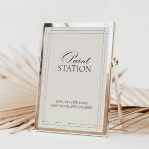 Invitación Rótulo de gris claro clásico de la estación de pin