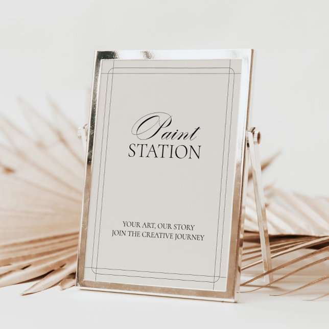 Invitación Rótulo de gris claro clásico de la estación de pin (Paint Station Vintage Classic Light Gray Sign)