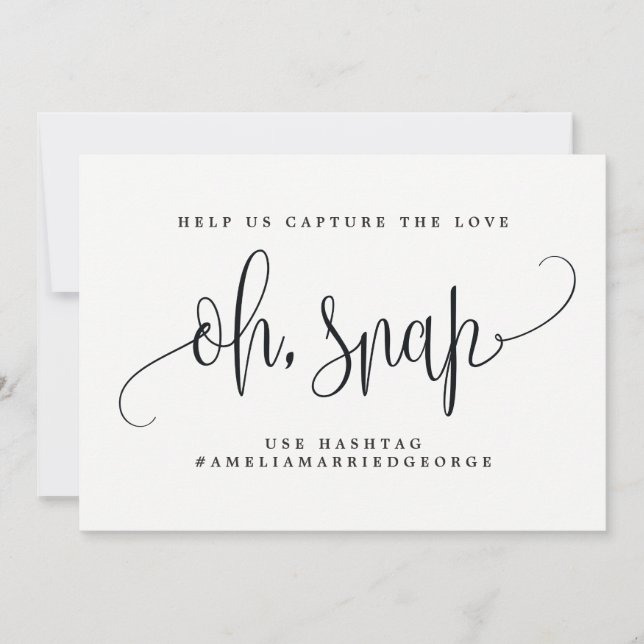 Invitación Rótulo de Instagram Oh Snap - Caligrafía Encantado (Anverso)