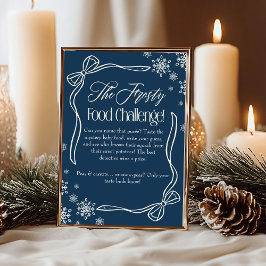 Invitación Rótulo de juego de comida para bebé azul Frosty Bo