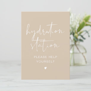 Invitación RÓTULO de la Estación de Hidratación de Crema Beig
