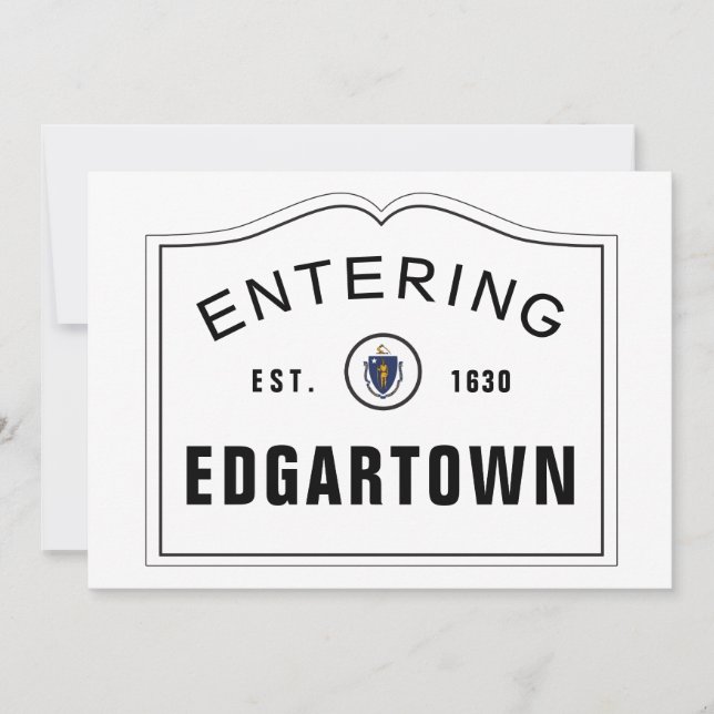 Invitación Rótulo de Massachusetts de la ciudad que entra (Anverso)