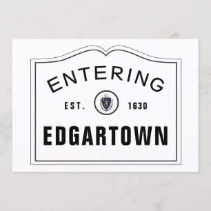 Invitación Rótulo de Massachusetts de la ciudad que entra