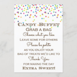 Invitación Rótulo de mesa rociado con arco iris de 5 x 7"