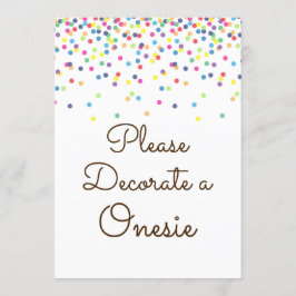 Invitación Rótulo de mesa rociado con arco iris de 5 x 7"