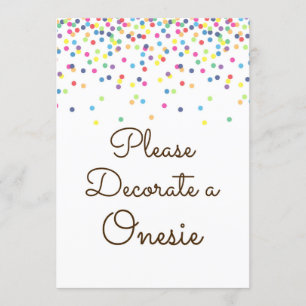 Invitación Rótulo de mesa rociado con arco iris de 5 x 7"